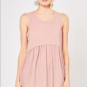 Blush babydoll sleeveless tee
